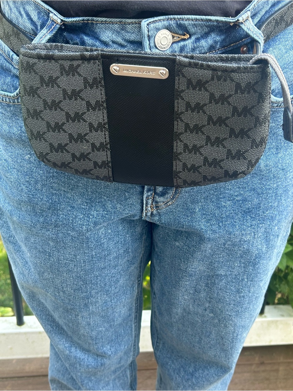Michael Kors Gray/Black Signature MK Belt Bag